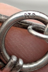 Vintage Stone Bracelet Sterling Silver 925 Composite Red Bezel Set Toggle 7-8″