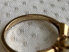 Antique 10K Yellow Gold Ring 1.89g Fine Jewelry Size 5.75 Band White Round Stone