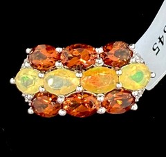 Sterling Silver Ring Earrings 925 Diamond Red Garnet New