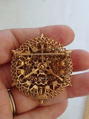 Vintage Lisner Pink Lavender Rhinestone Brooch Signed