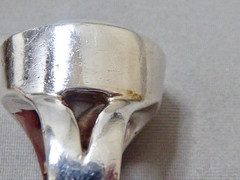 VINTAGE STERLING SILVER LARGE 19 MM BY 16 MM CULTURED BAROQUE PEARL RING SIZE 6