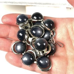 Vtg Lisner Necklace Gray Moonglow Lucite Thermoset Silver Tone MCM 17 in Choker