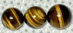 3 Tiger Eye Round Stones 27-30mm 29-38grams #625