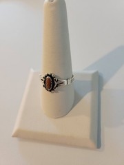 Vintage Sterling Silver Ring sz 10 Wheeler Mfg Southwestern Style Orange Sparkle