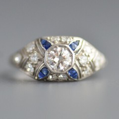 2Ct Art Deco Vintage Style Lab Created Diamond Engagement 14K White Gold FN Ring