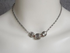 Tested Silver Necklace Without Stamp With 3 Pillars Celtic Elements? 8.7 G/39 Cm