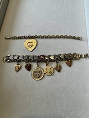 Vintage WOTM Women Of The Moose Charm Bracelet Lot 10K Gold Filled Charms 1970s