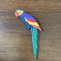 Colorful Parrot Brooch Pin With Vibrant Multicolor Design & Secure Clasp Back
