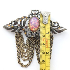 VTG Hobe Jewelry Faux Opal Rhinestone Gold Tone Tassel Brooch – Missing Stones