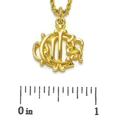 Christian Dior Gold Plated Logo Charm Chain Necklace Pendant #1319c Rise-on
