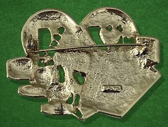 VTG AJC Brooch Pin Queen of Hearts Royal Flush Chips Dice Goldtone Enamel &Bonus
