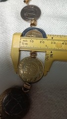 Vintage Milor 14k Yellow Gold Italian Coin Bracelet 7 In