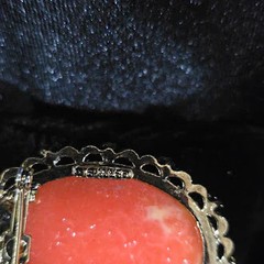 Signed Gerry’s Gold Tone Cameo Brooch with Floral Portrait & Roses | Vintage Ova