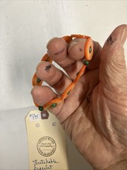 Vtg Orange Button Bracelet Stretchable 8”Unique.repurposed MADE BY TN ARTISAN