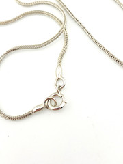 Vintage Camphor Glass Genuine Diamond Pendant Necklace Rhodium Plated Floral
