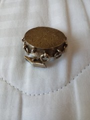 Vintage Sterling Silver cufflink Locket Snuff Box depicting Bullfighter