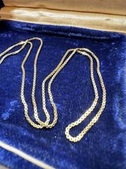 VIintage Solid 18k 750 Yellow Gold Box Chain 3.1g 16” Necklace Hallmarks Italy
