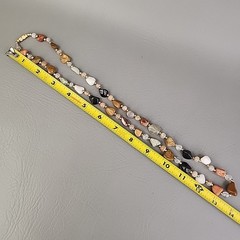 Vintage Beggars Beads Stone Necklace Nuggets Multicolor Agate Quartz 28″