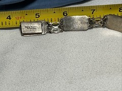 Vintage Siam Sterling Silver Goddess Dancer Link Panel Bracelet 7.5”