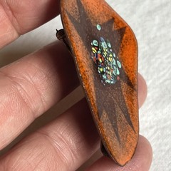 Enamel On Copper Picasso Abstract Vintage Multicolor Brooch•Pendant 2.25”Artisan