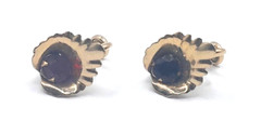 Vintage 1950 Van Dell 1/20 12K Gold Filled Screw Back Earrings Red Rhinestones