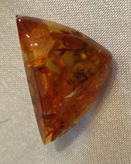 Small Vintage Amber insect fossil Pin Brooch 1.5”