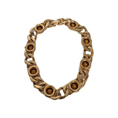 Vintage Multi Color Rhinestone Gold Tone Chain Bracelet 7 Inches