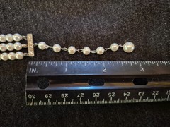 Pearl Costume Jewelry Lot: Single Pearl on Snake Chain, Faux Pearl Choker