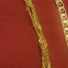 Mostly Vintage Lot 5 Gold Tone Choker Chain Necklaces 16-17 inches