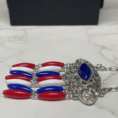 4th of JULY Perfect Gift Rare CAROLINE EMMONS Art Deco NEW Silver Tone Necklace