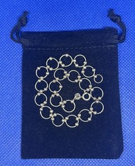 K02 KC 1960s Vintage 925 Sterling Silver Bracelet 8” 20cm Anklet Balls & Rings