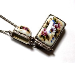 Vintage Enamel Hand Painted Russia Finift Jewelry Necklace-Locket 3 Variation#73