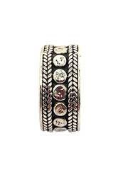 Vintage Marked 925 Sterling Silver ORB ROW Wide Band Ring Approx Size 8 1/2″