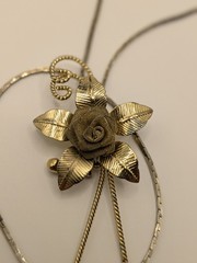 Vintage Snake Chain Adjustable Mesh Flower Pull Tab Dangle Necklace