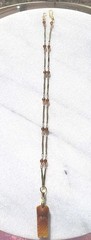 RAREST! VINTAGE EGYPTIAN LADY MUMMY SARCOPHAGUS PENDANT VTG GLASS BAR NECKLACE