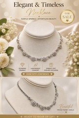 VTG Pennino Rhodium Plated Pave Rhinestone Leaves Runway Necklace Or Bridal.