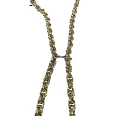 J4I Vintage Single Strand Chain Scarf Necklace w Precious Gemstone Ends