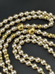 Kenneth Jay Lane KJL Faux Pearls & Rhinestones 56in Necklace