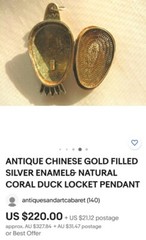 Antique Onyx Scent 62mm Chinese Export Filigree Cloisonne Enamel Pendant Locket