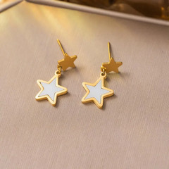 Real Gold Plated Star Titanium Steel Simple Style Commute Waterproof Non Tarnish