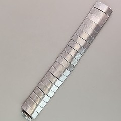 Vintage Mesh Bracelet Brushed Silver Tone Ribbed 6.25″