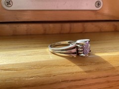 Sterling Silver Ring Size 8.25 Band with Purple Stone Amethyst?