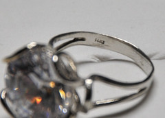 Sterling Silver And 14k Gold Accents 925 & 14k With Cubic Zirconia Gem Size 7