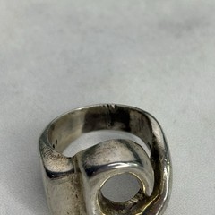 Vintage Taxco Sterling Silver Wave Ring Mexico Modernist Abstract Heavy 22 Grams