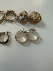 Vintage Costume Jewelry Lot 12 Pairs Earrings & 17 Necklaces Gold & Silver Tone