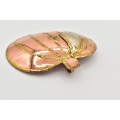 Vintage 3″ Brutalist Pumpkin Pin Brooch Pendant Large Copper Gold Chunky BinJ