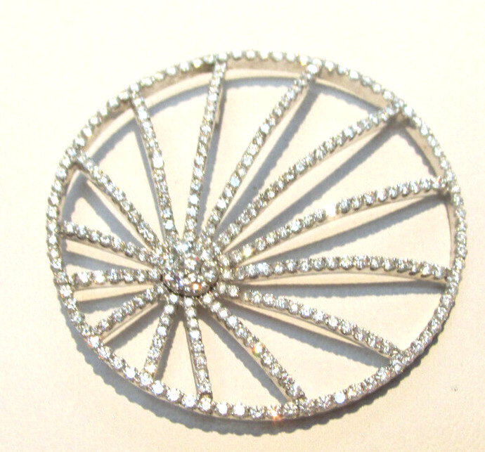 Beautiful Estate 2.25 ctw Large Diamond Starburst Pendant 18k WG Make Offer