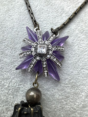 Purple Goth pendant Jellyfish Octopus Mermaid Vintage Jewelry ~necklace UNIQUE