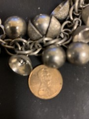 Vintage Silver Tone Charm Bracelet Balls and Bells 7″