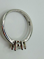 VINTAGE 925 STERLING SILVER AND CLEAR CZ ENGAGEMENT RING SIZE 4.25
